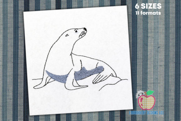 Beautiful Sea Lion Embroidery