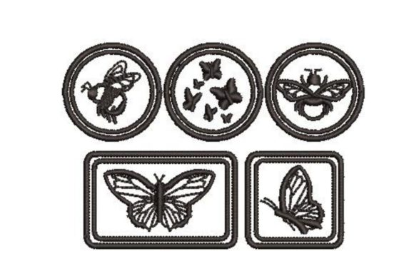 Bees and Butterflies Embroidery Design