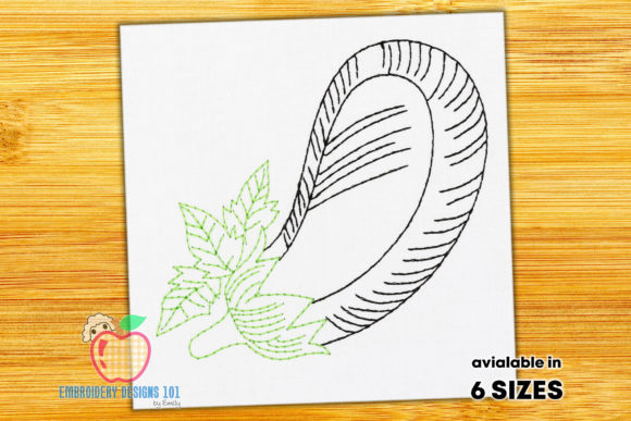 Eggplant with Leaf Embroidery