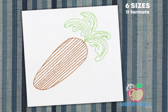 Fresh Carrot Embroidery Design