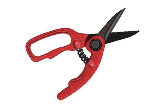 Gardening Scissors Embroidery Design