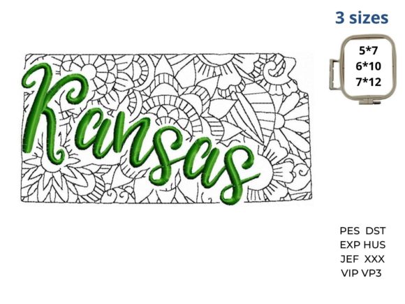 Kansas State Embroidery Design