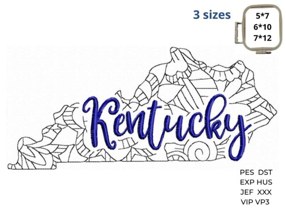 Kentucky State Embroidery Design