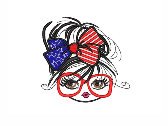 Patriotic Girl Embroidery Design