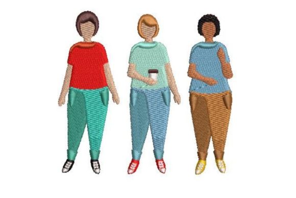 Plussize People Embroidery Design