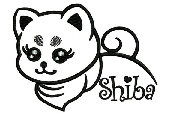 Puppy Shiba Embroidery Design