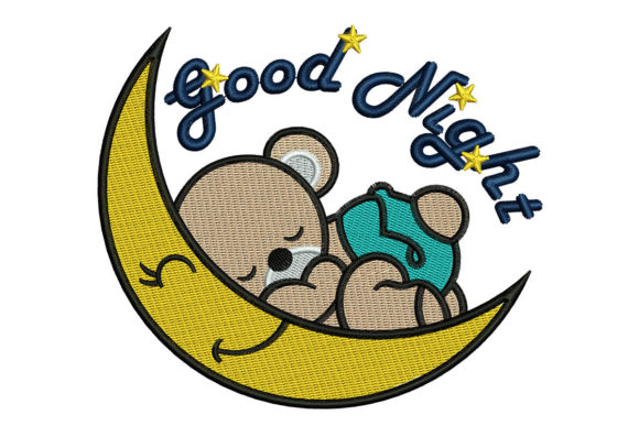 Sleeping Bear Embroidery Design