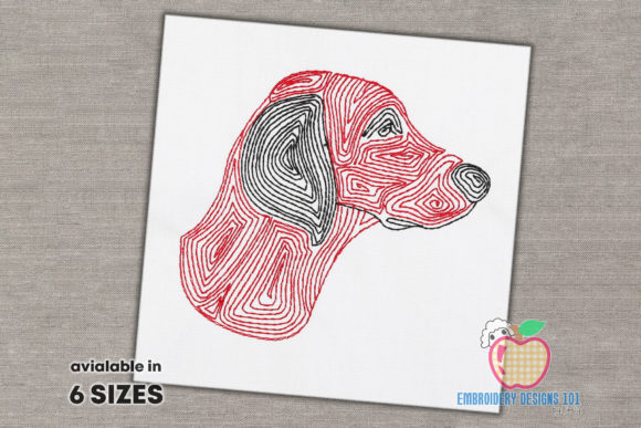 Weimaraner Dog Face Embroidery